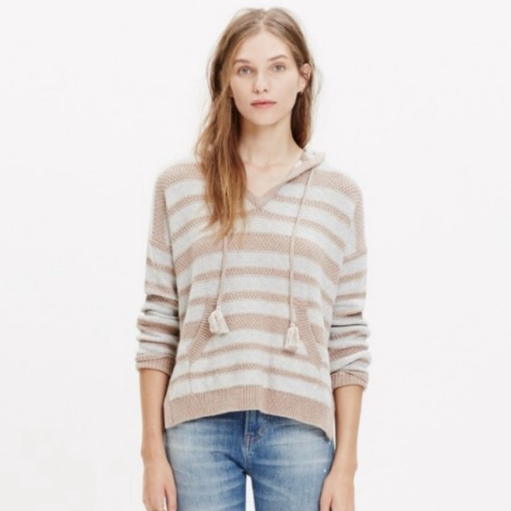 MADEWELL Striped Knit Hoodie Sweater Size S